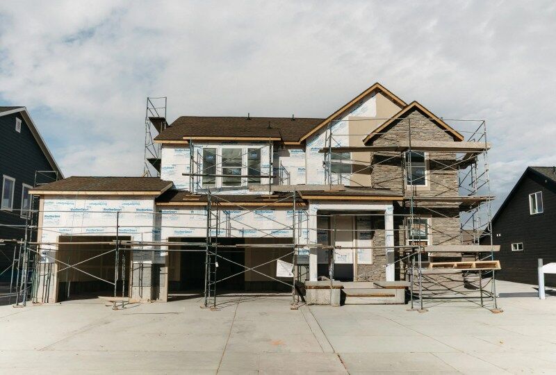A new home going through the home building process